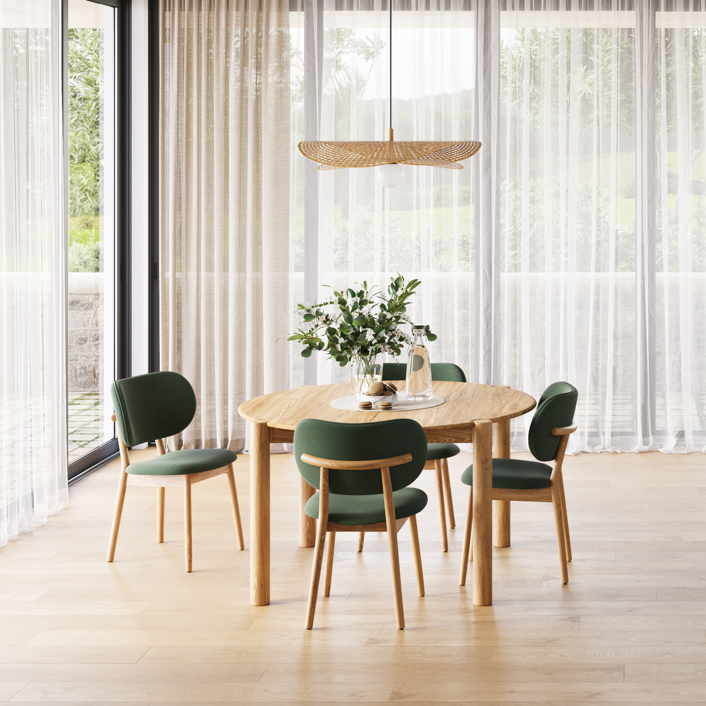 Olivia Round Extension Dining Table - Solid Oak - 130cm-170cm