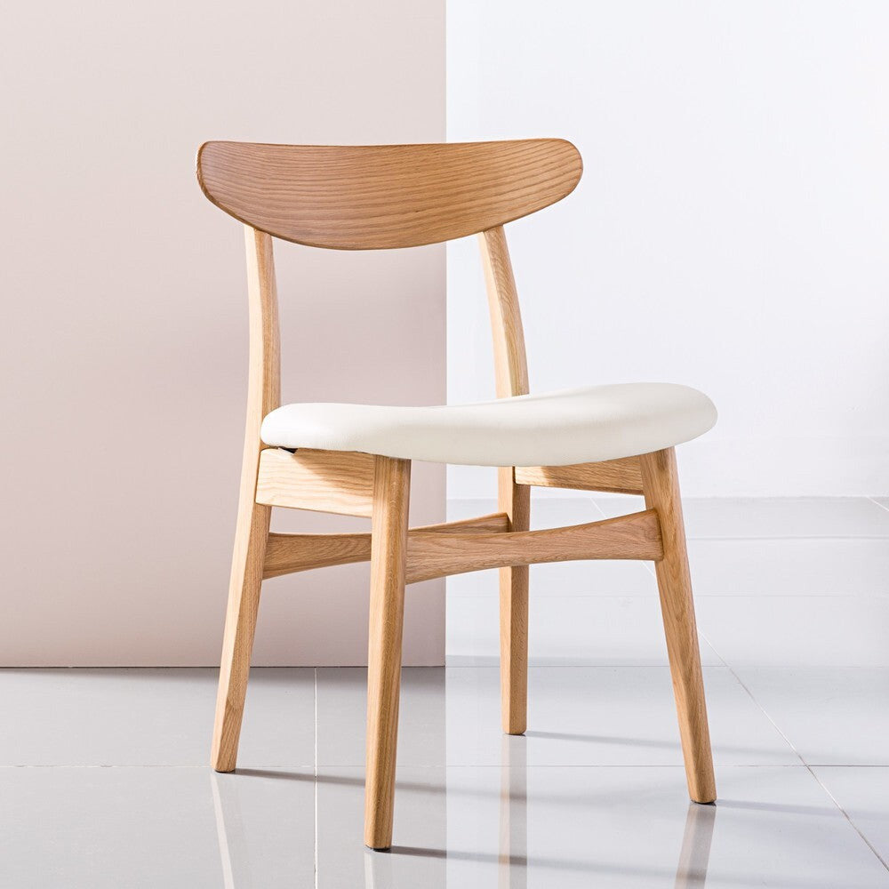 Astrid Dining Chair - Solid Oak - Leather Seat