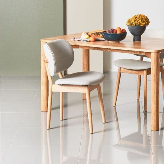 Olivia Solid Oak Dining Chair - Dove Grey Fabric Seat - Dining Room | Office - DF3NA1