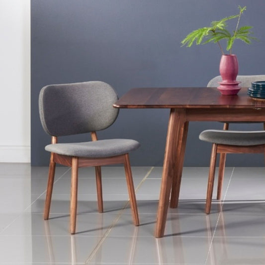 Olivia Solid Walnut Dining Chair - Graphite Grey Fabric Seat - Dining Room | Office - DF3OB1