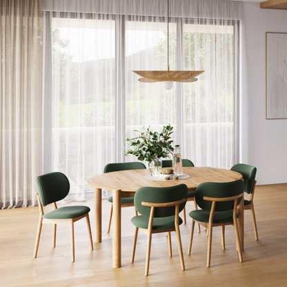 Olivia Round Extension Dining Table - Solid Oak - 130cm-170cm