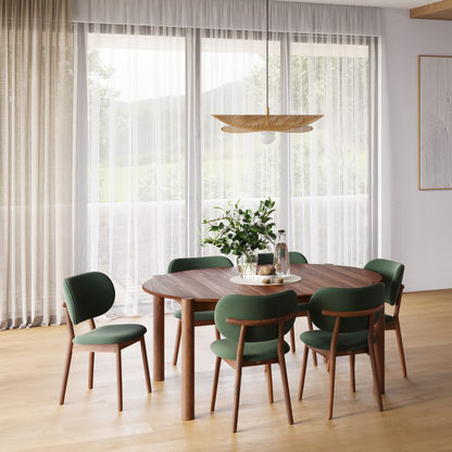 Olivia Round Extension Dining Table - Solid Walnut - 130cm-170cm